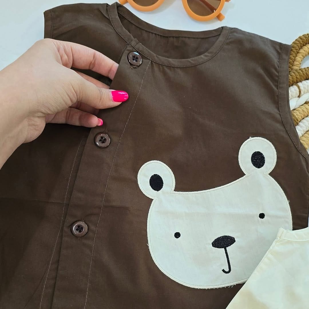 Sleeveless bear 2 piece set