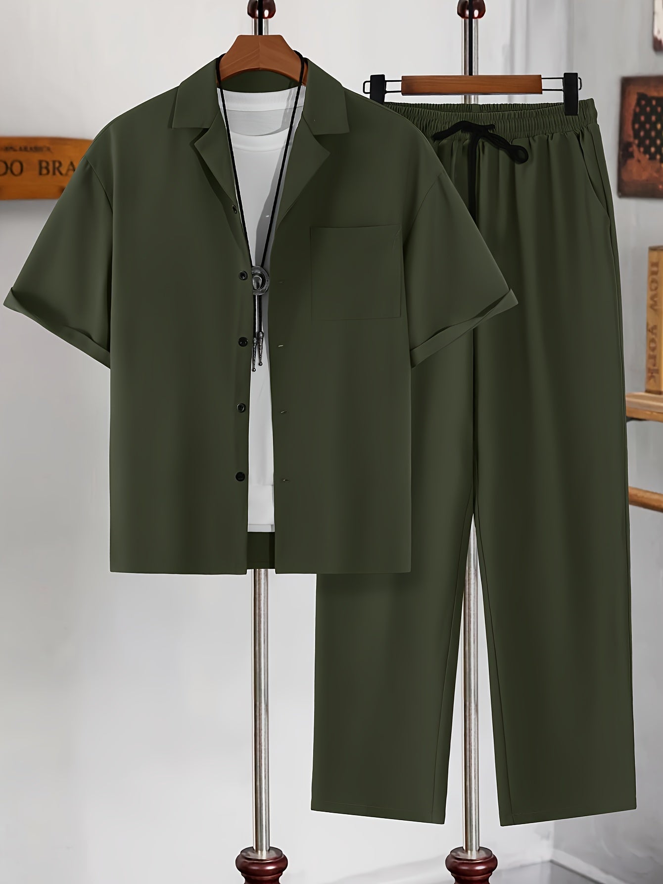 Decent Cuban Collar Tracksuit (Army Green)