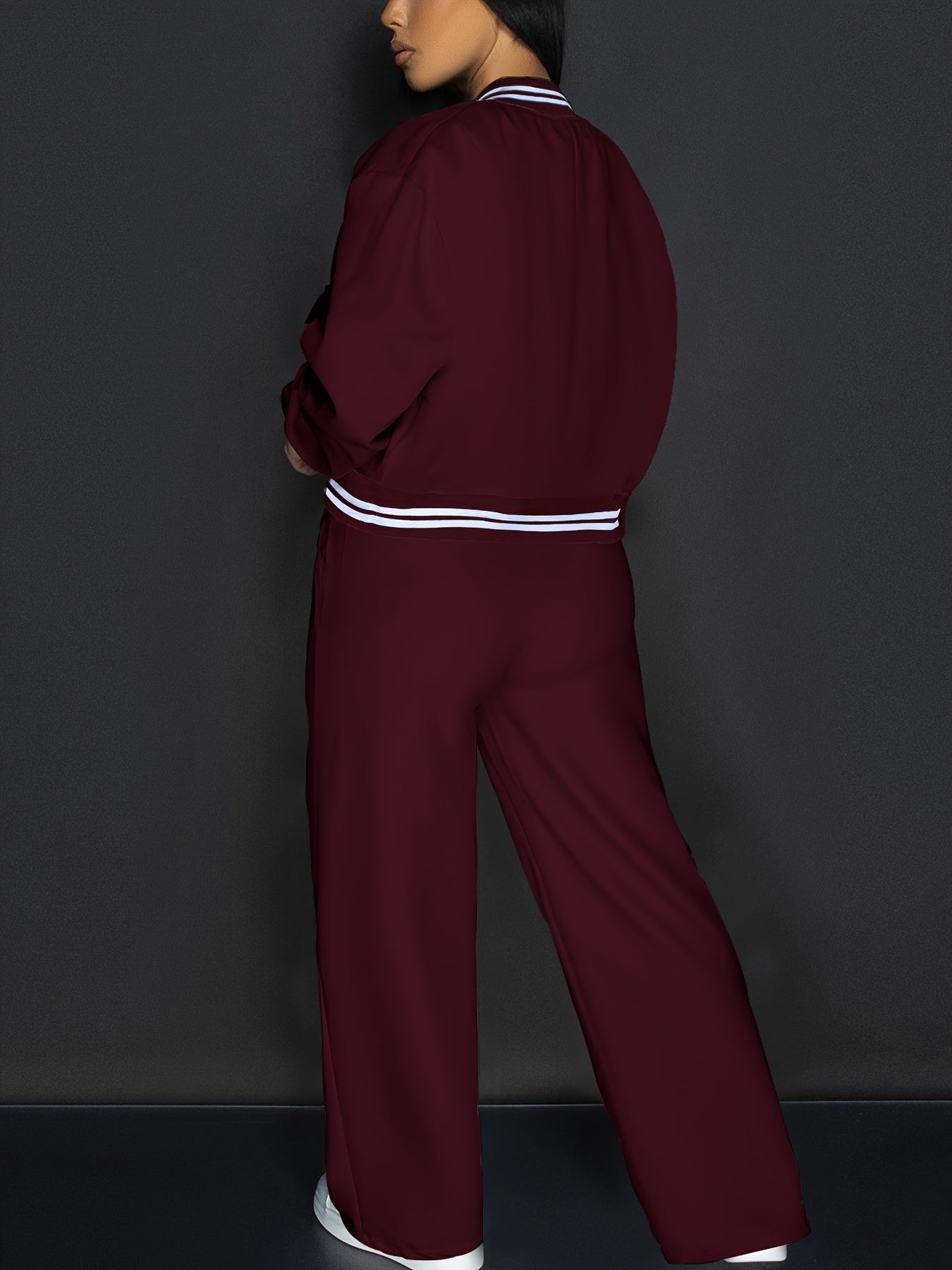 Jumpsuit with pockets for women (Burgundy)