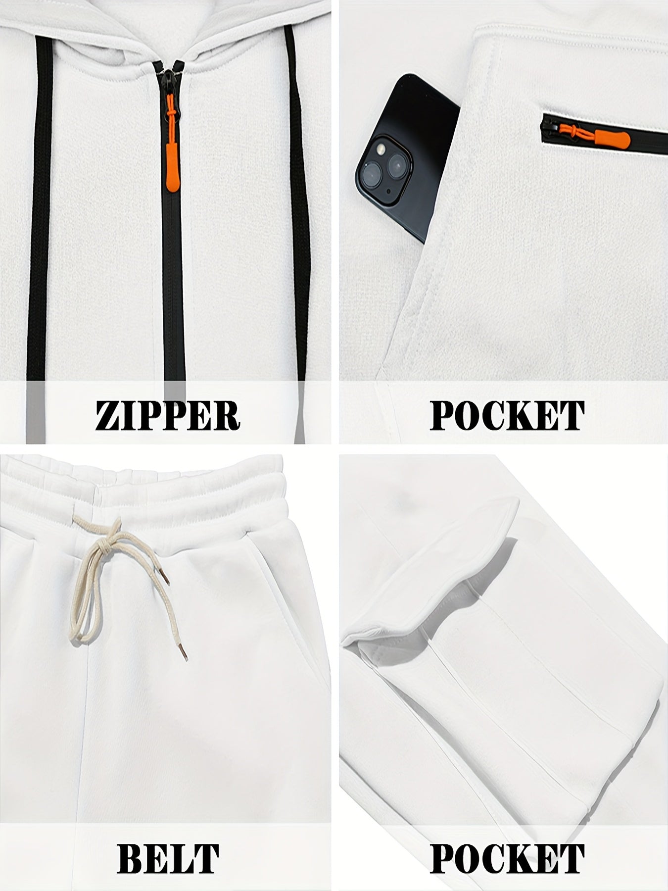Zipper tracksuit for winter (white)
