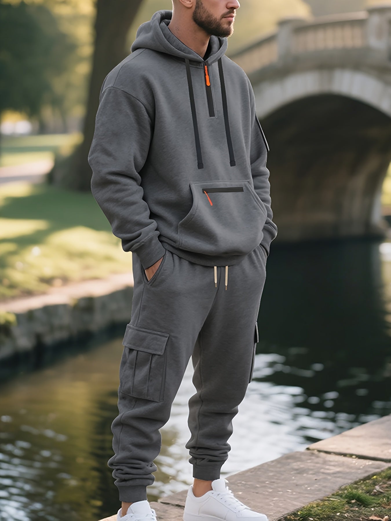 Zipper tracksuit for winter (grey)