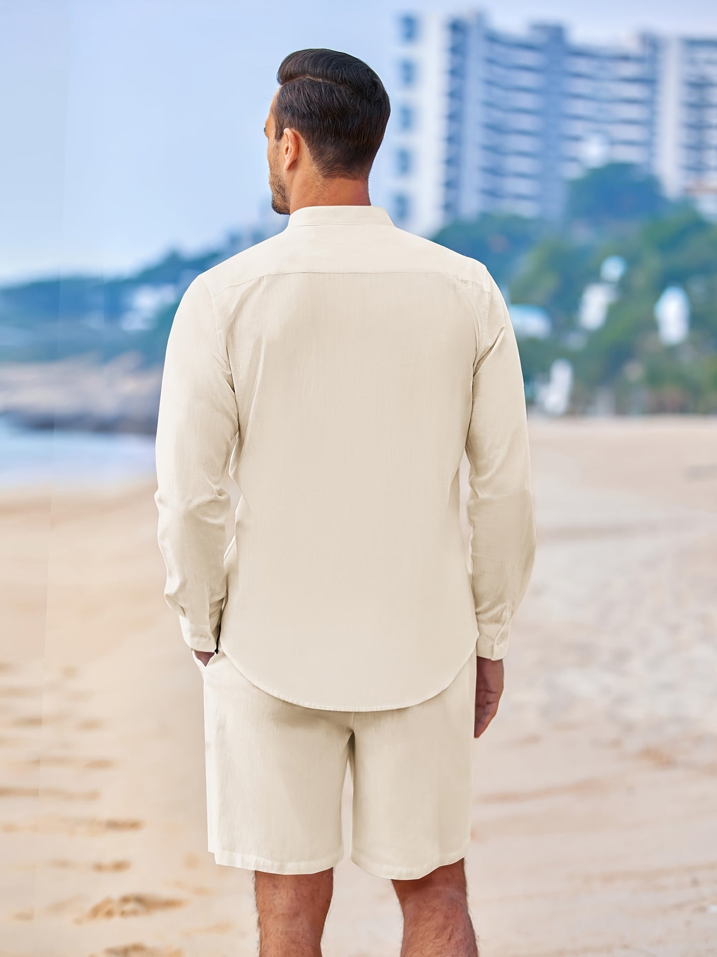 PWD Ban collar set with shorts (Beige)