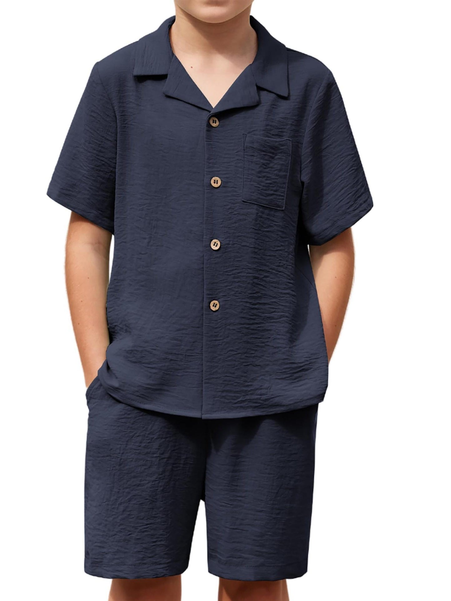 Wrinkles style tracksuit for kids and boys (Navy Blue)