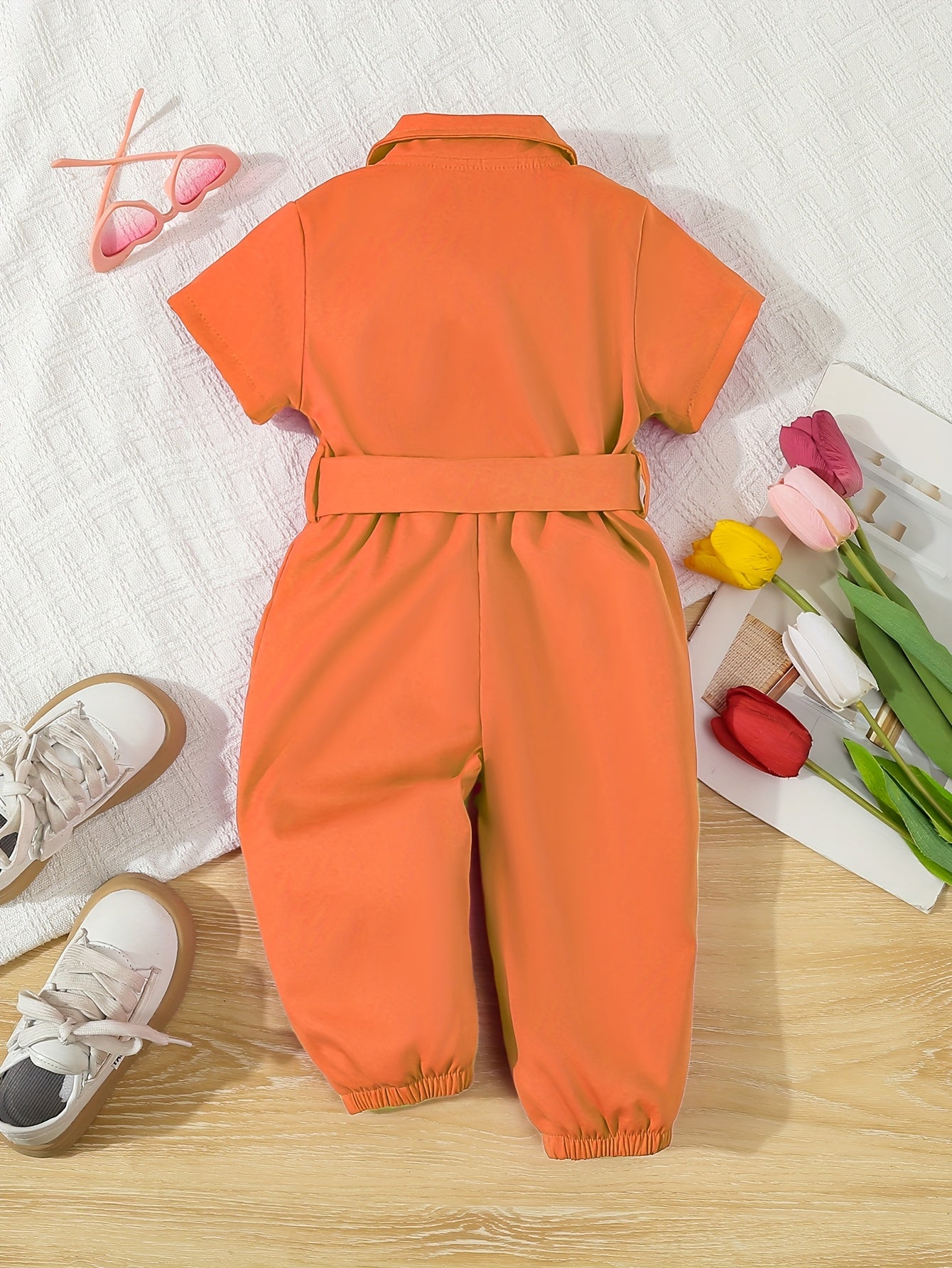 Vibrant romper for girls (orange)