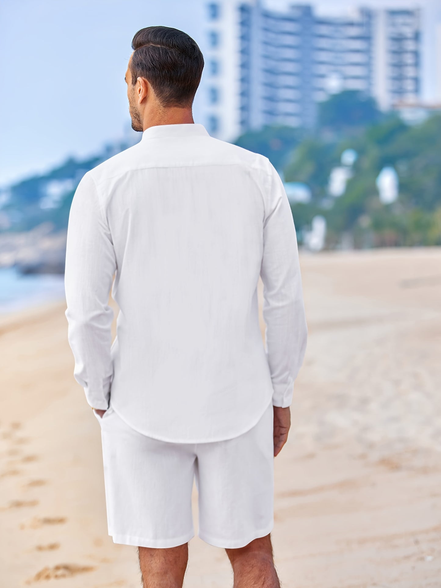 PWD Ban collar set with shorts (White)