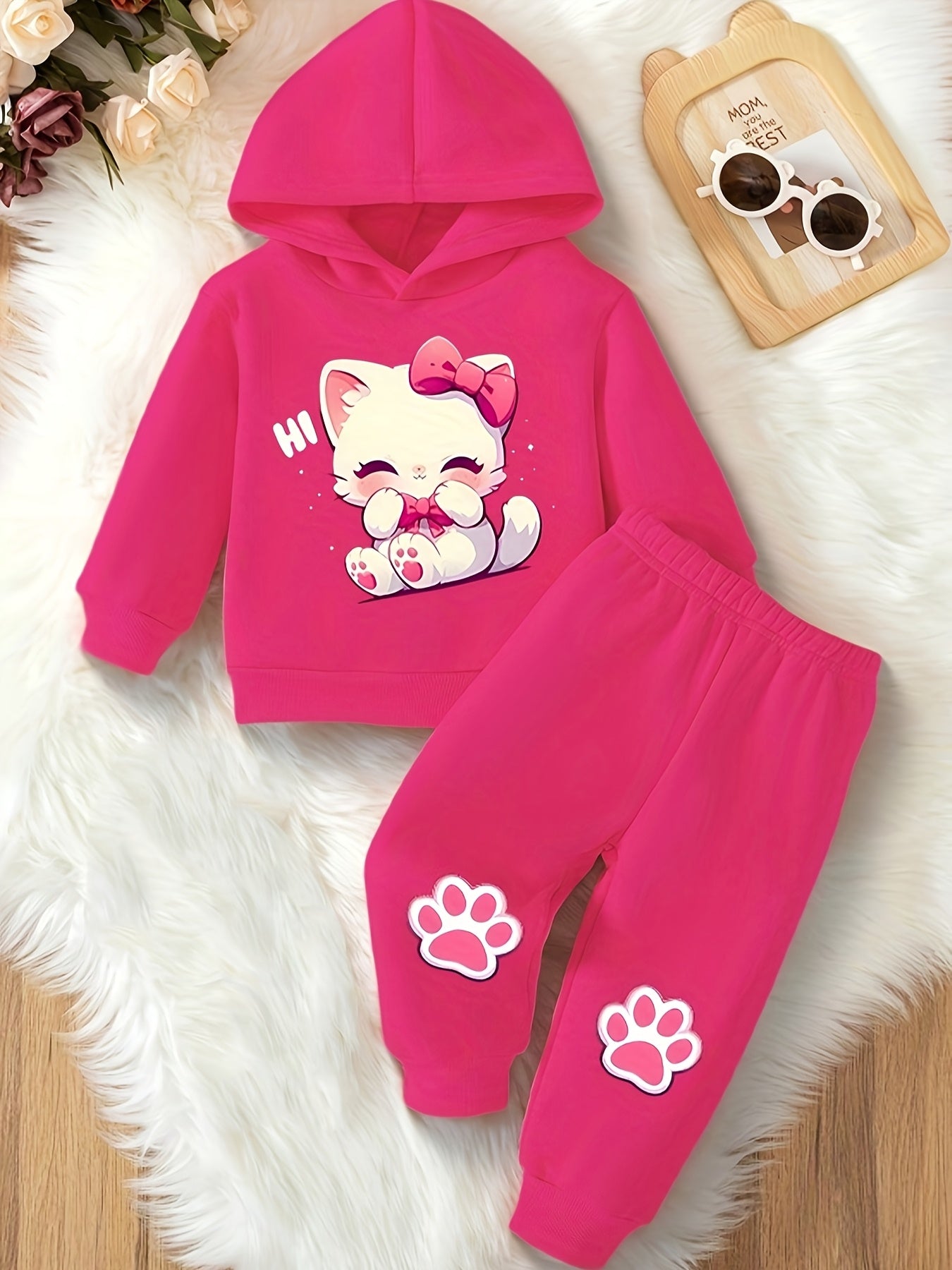 Cute cate tracksuit for girls