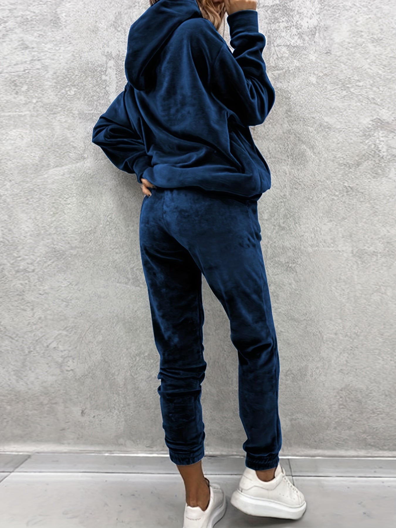 Kangaroo Pocket Hooded set (Navy Blue)