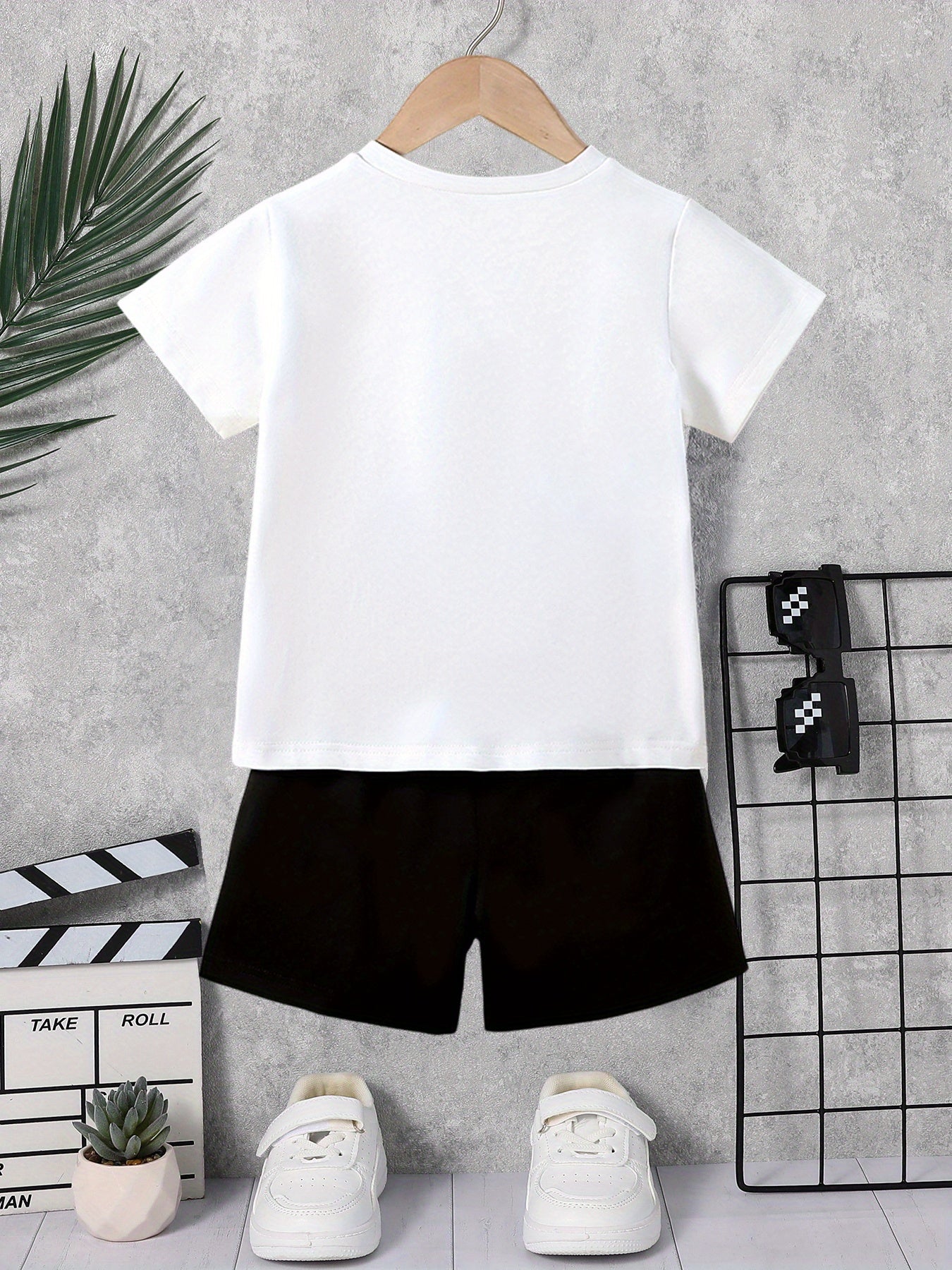 Athletic two piece set for kids and boys (white)