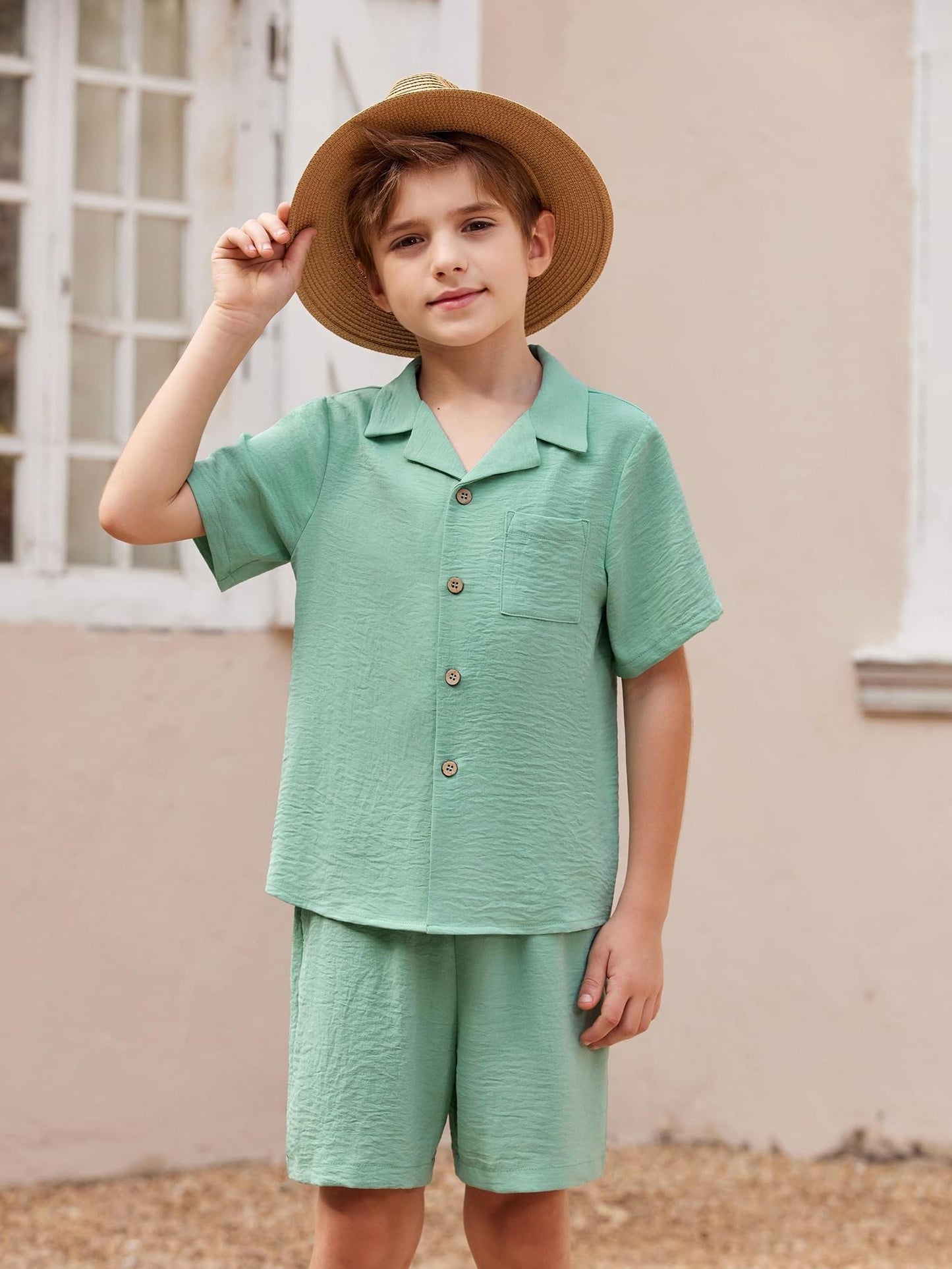 Wrinkles style tracksuit for kids and boys (Mint Green)