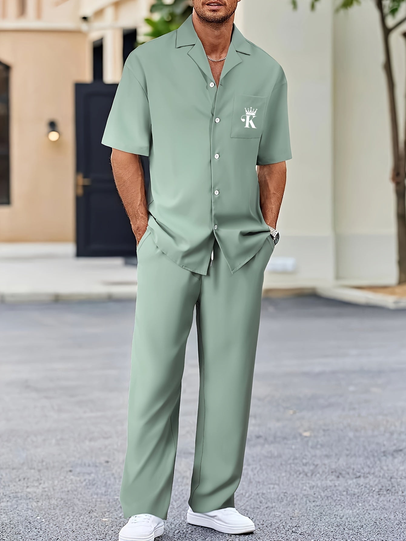 King Printed Tracksuit (Light Green)