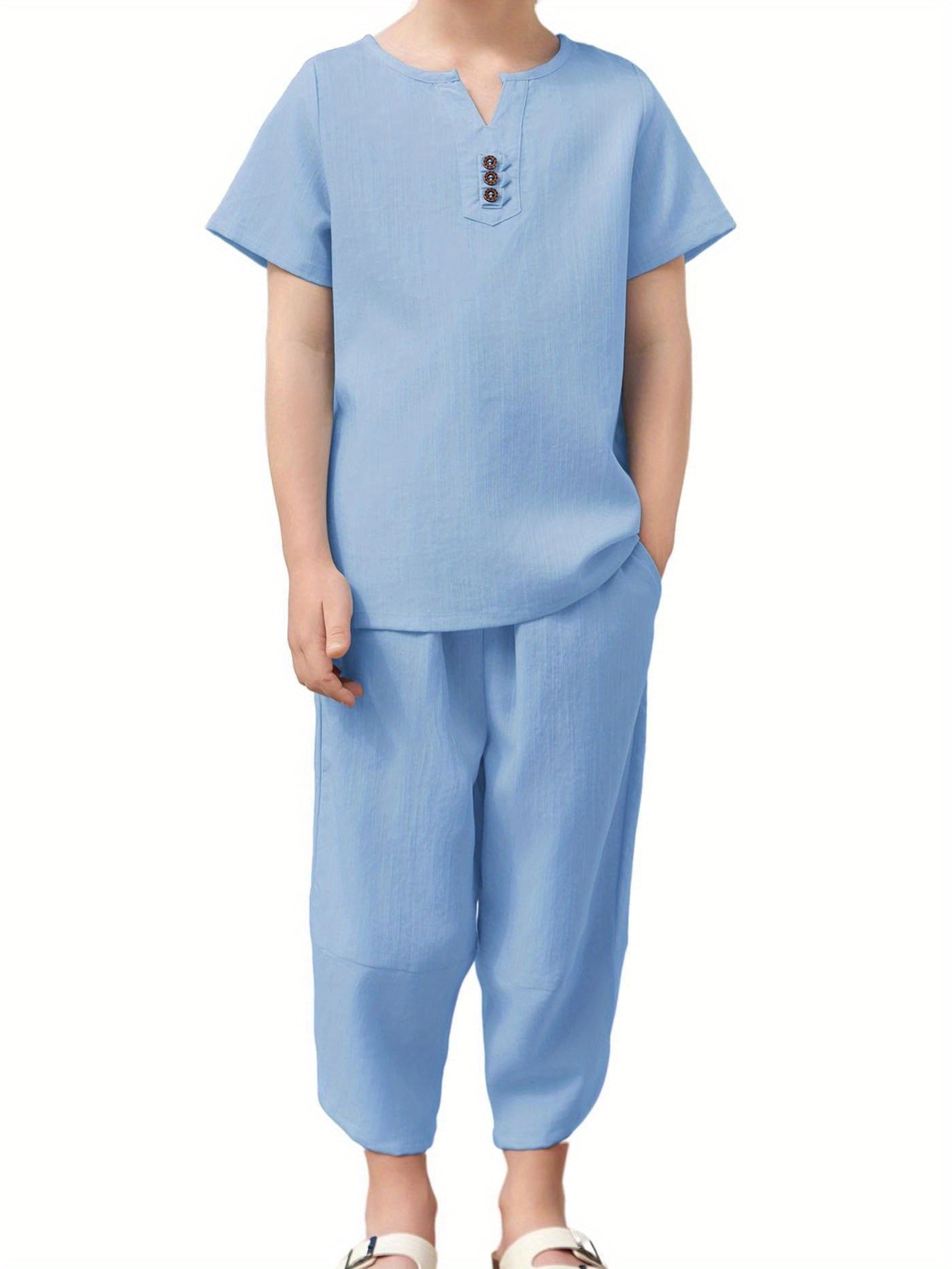 Indian style tracksuit for boys and kids (Light Blue)