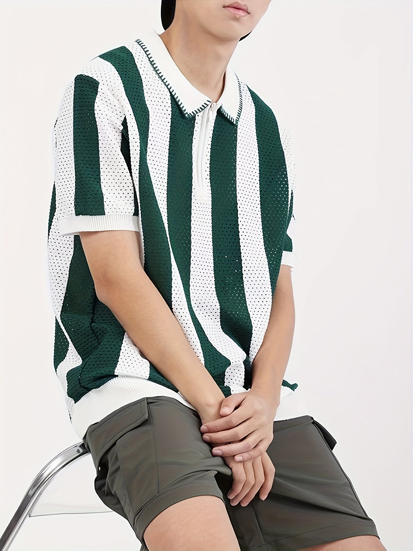 Italian knitted polo (Green)