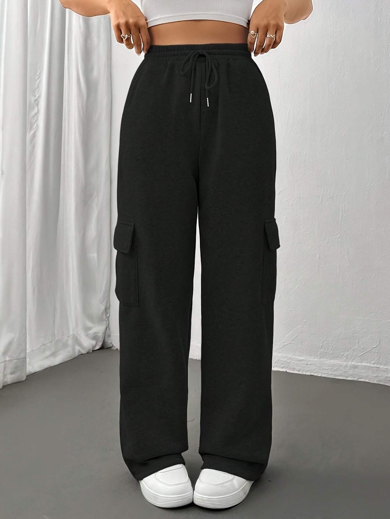 Baggy trouser pants for women (Black)