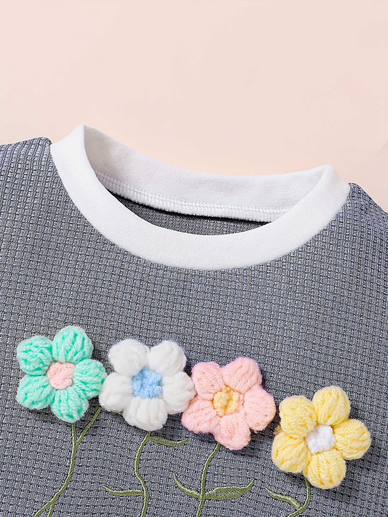 Crochet flower 2 piece set for girl's