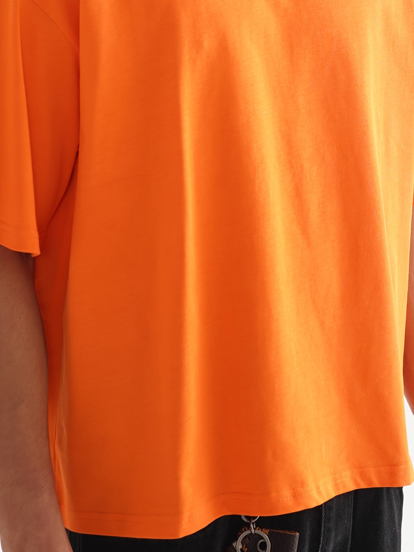 Down shoulder plain t-shirt (Orange)