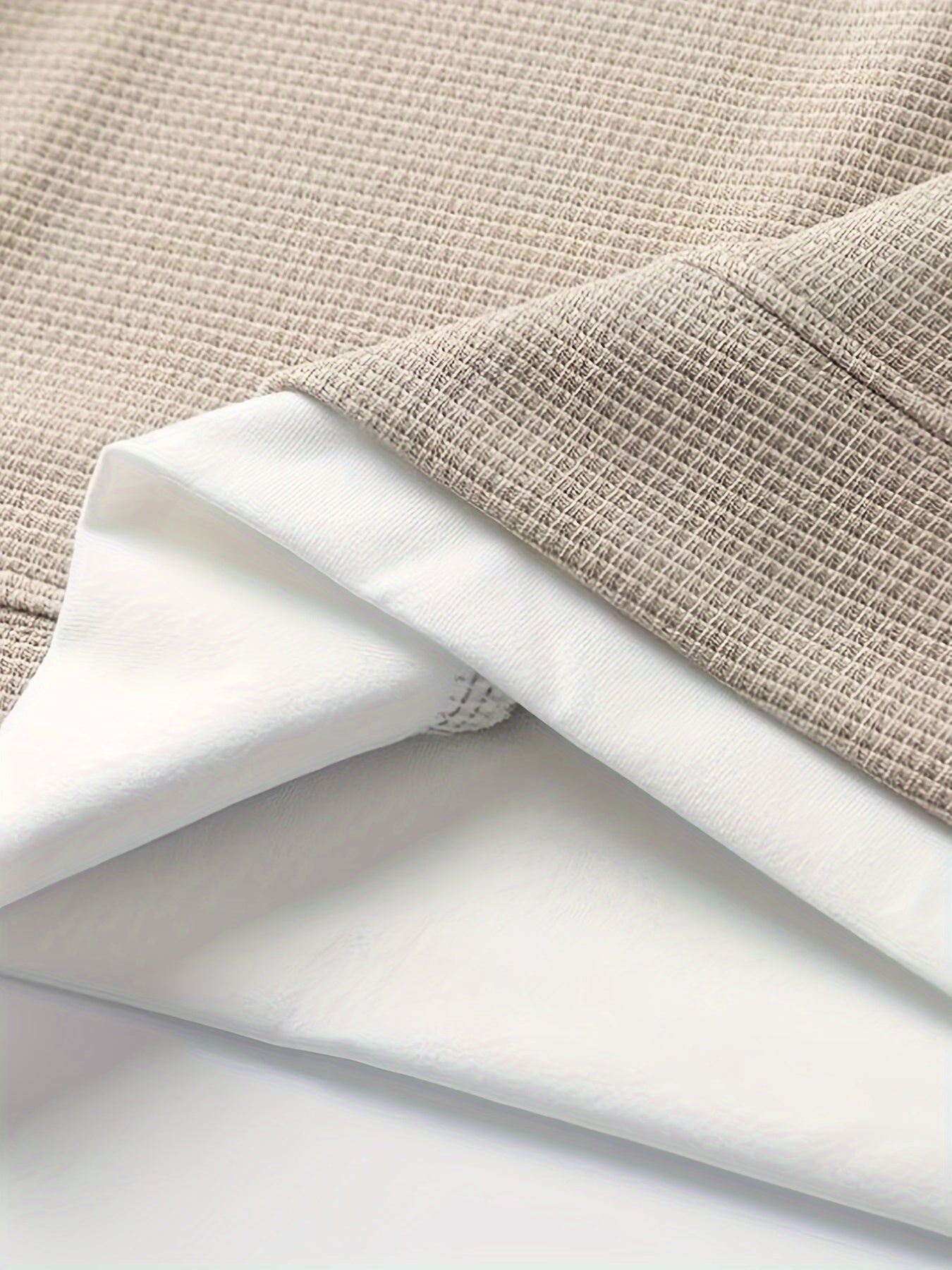 Waffle Pattern Crew Neck Collar t shirt- Apricoat