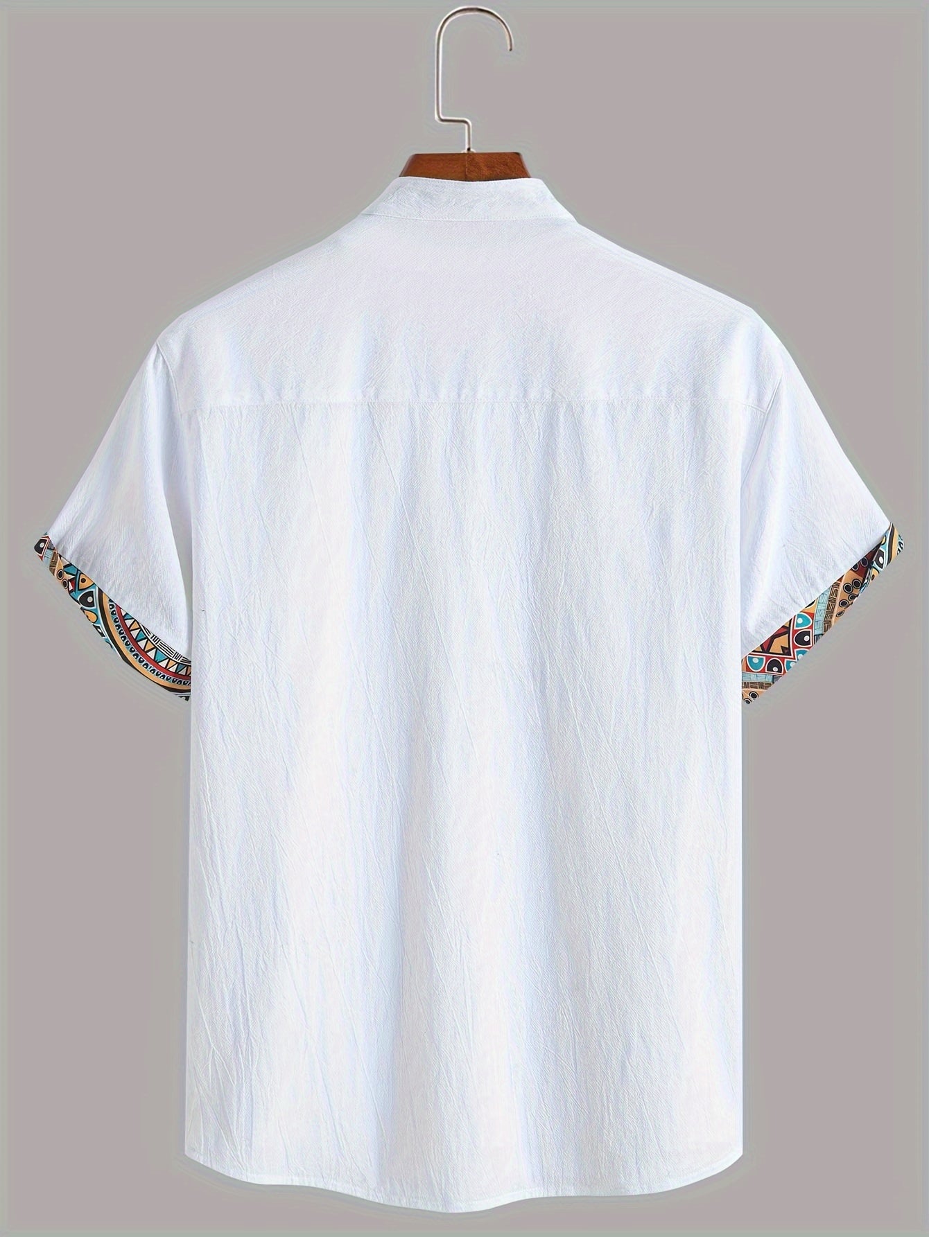 Ethnic ban collar shirt (White)