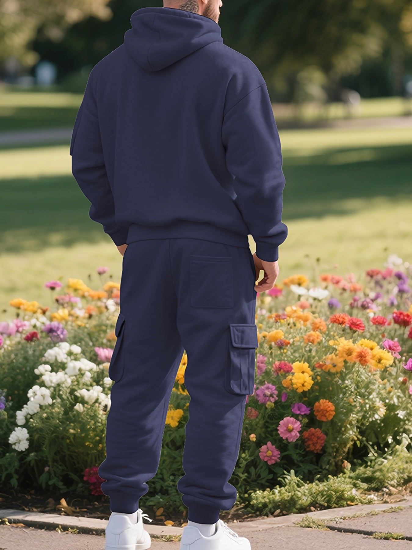 Zipper tracksuit for winter (navy blue)