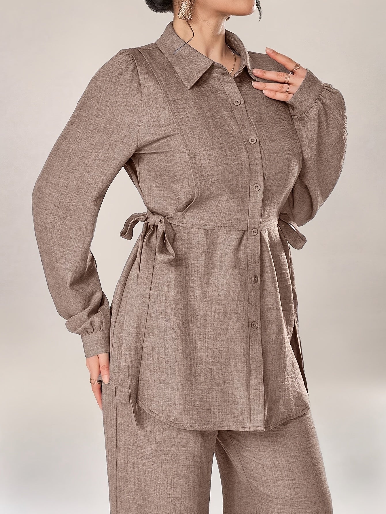 Side stripe 2 piece set (Khaki)