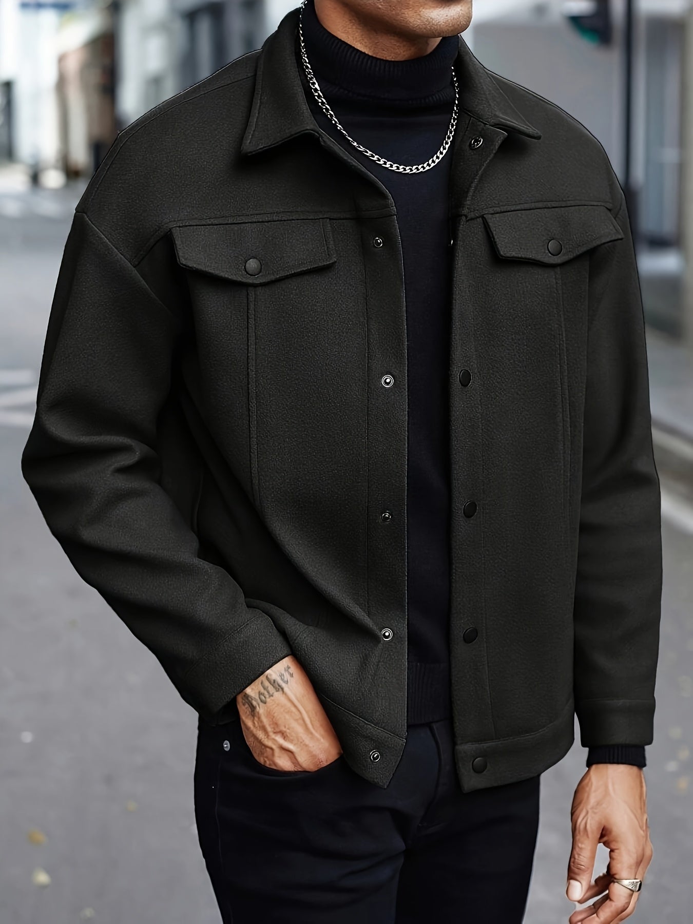 Italian wool jackets for Men (Black)