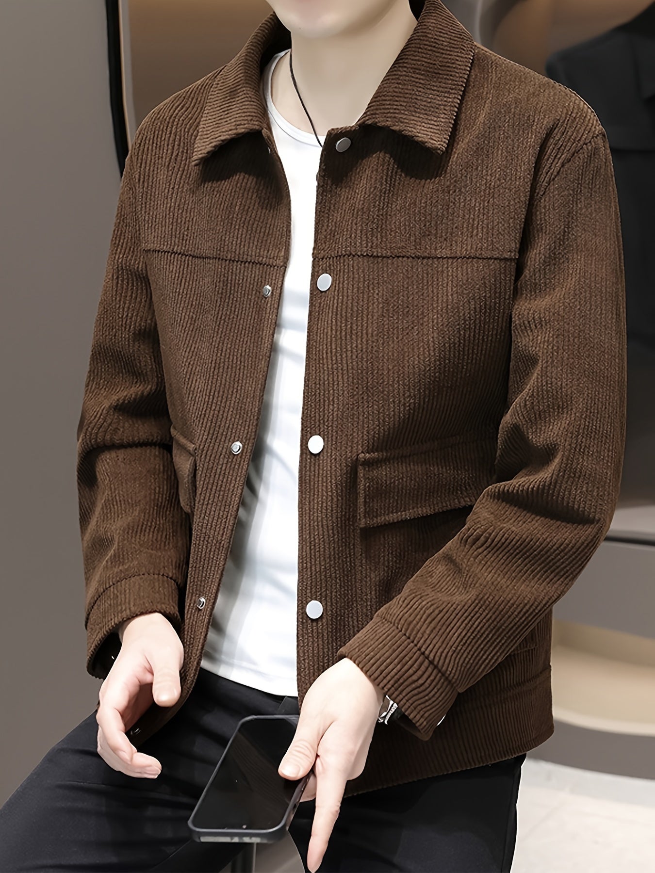 American Style corduroy Jacket- Chocolate brown