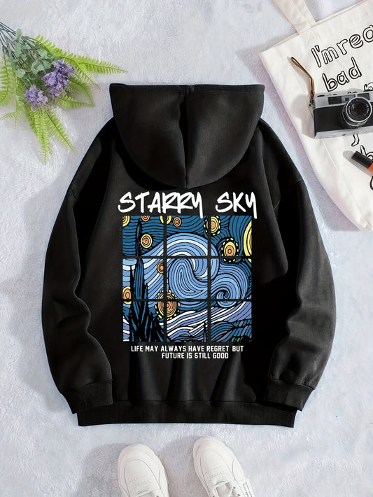 Starry Sky hoodie for men women (Black)
