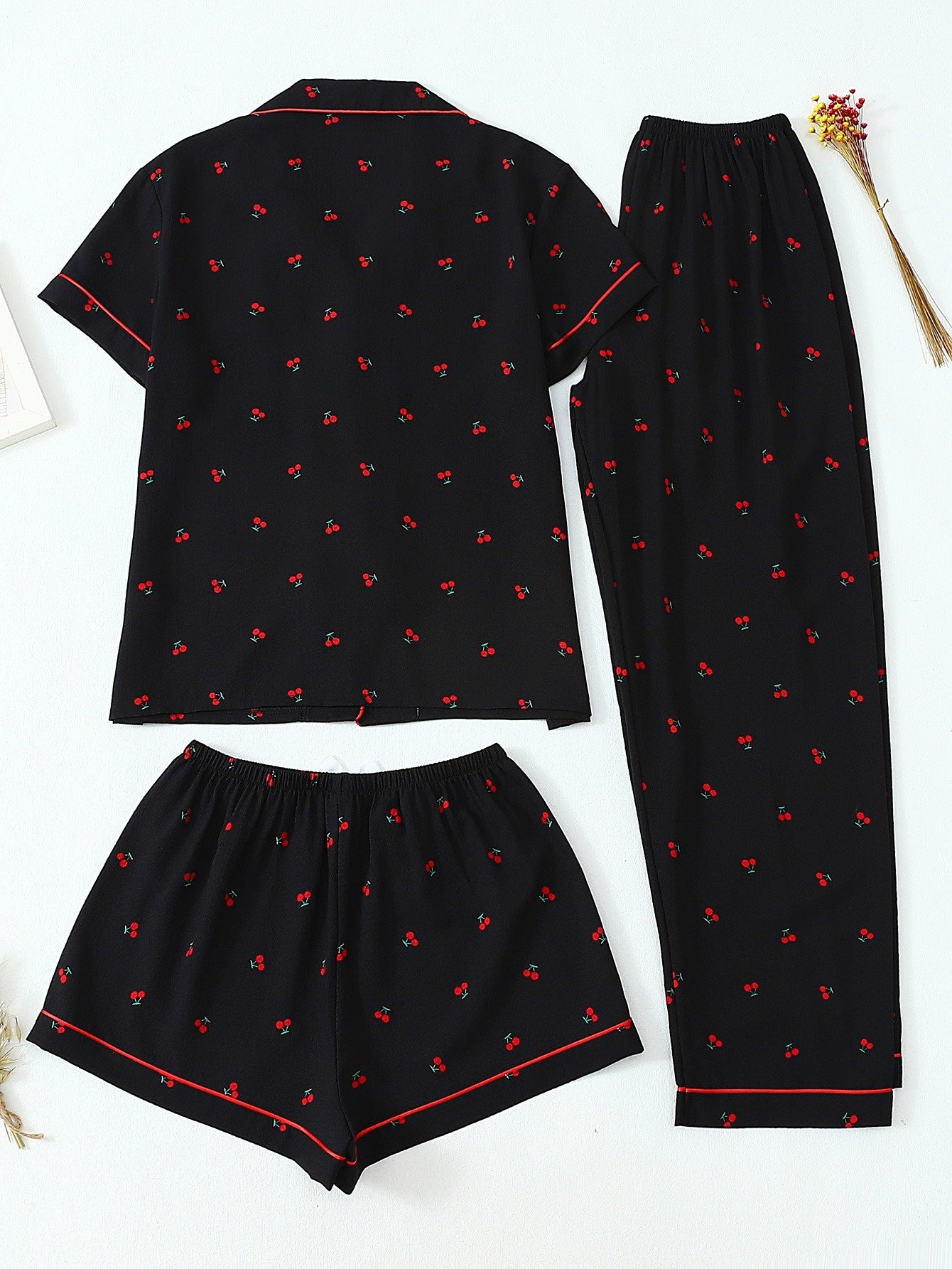 Cherry Charm 3 piece Pajama Set