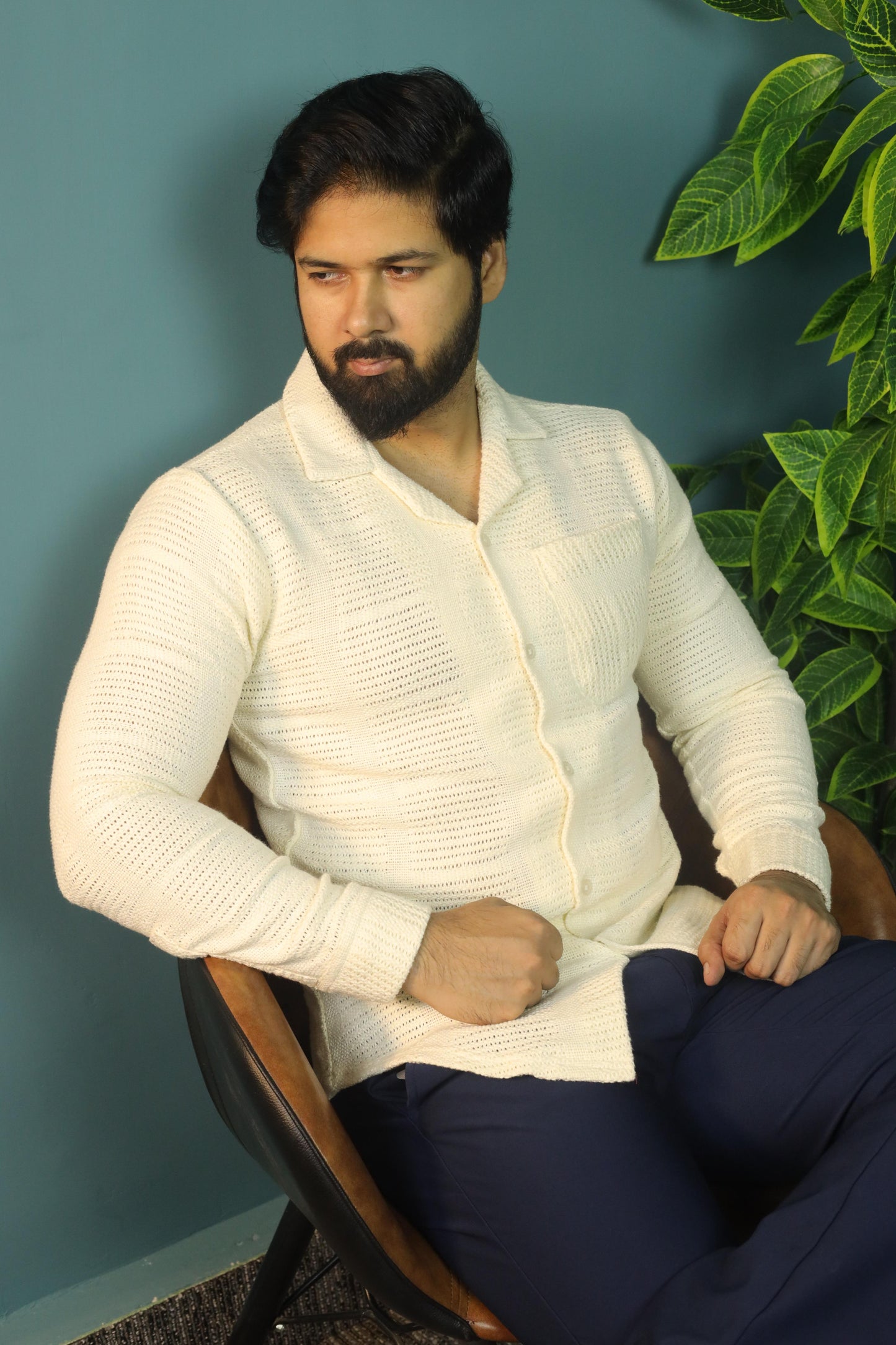 Textured Crochet Shirt- Careem