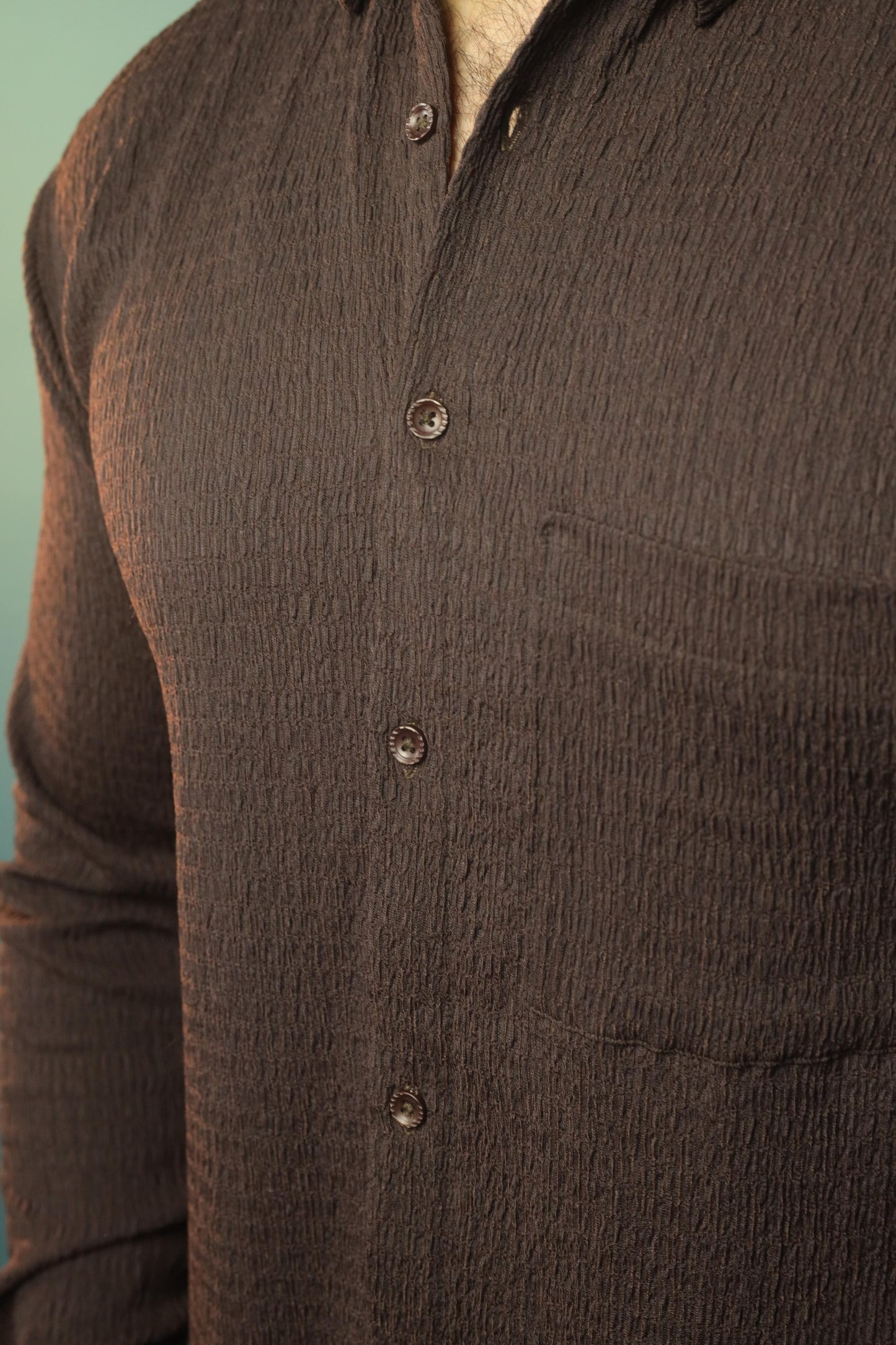 Muslin Long sleeves shirt- Choclate brown