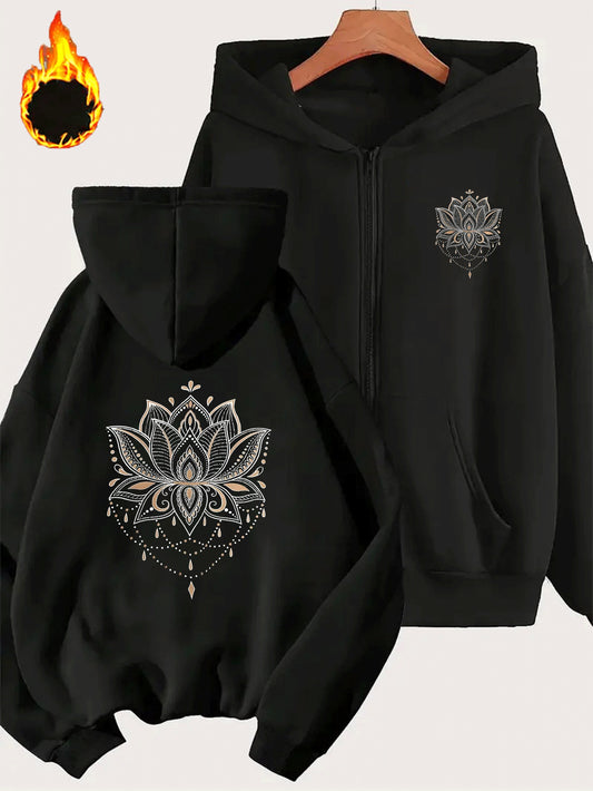 Lotus flowers hoodies (Black)
