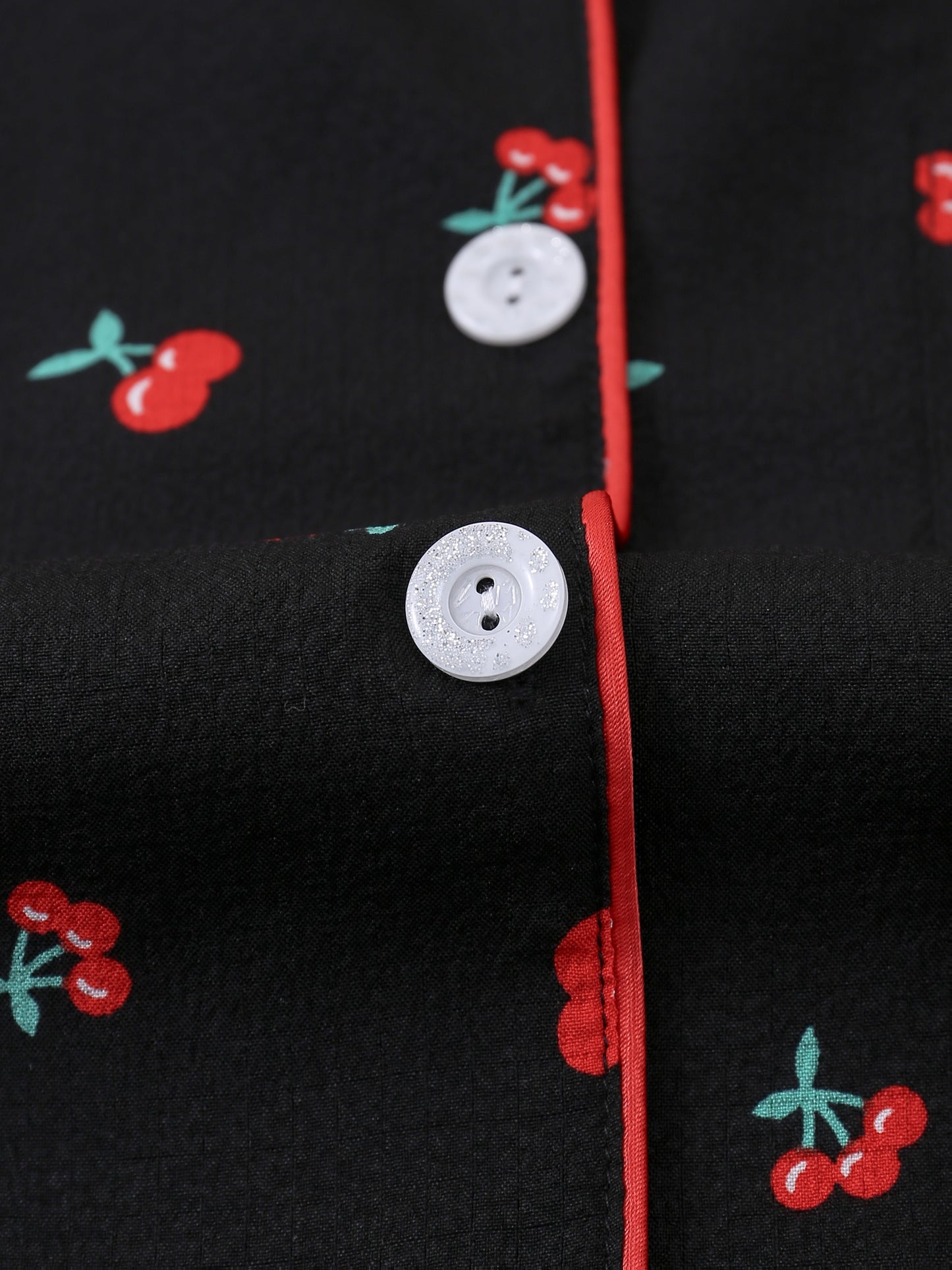 Red Cherry Print Pajama Set (Full Sleeves)