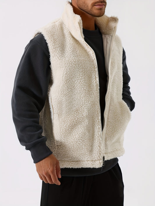 Sleeveless Sherpa  (white)
