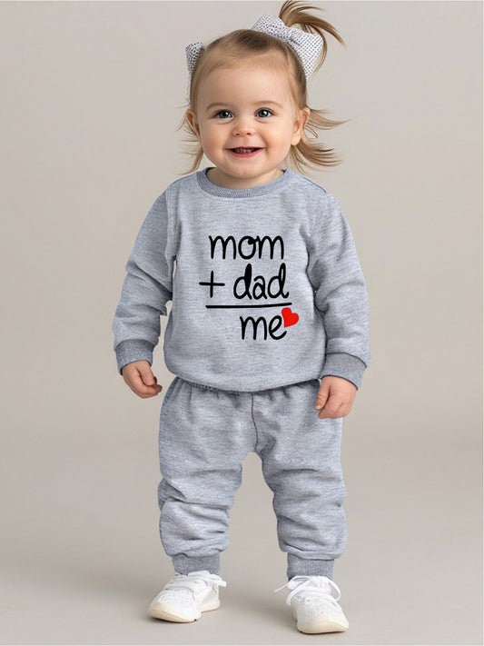Mom + Dad tracksuit for girls (Grey)