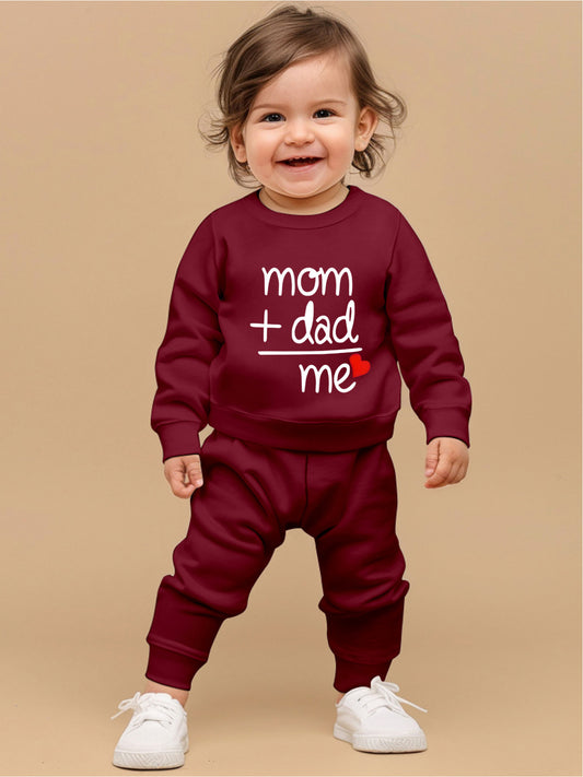 Mom + Dad tracksuit for girls (Burgundy)