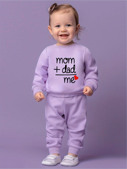Mom + Dad tracksuit for girls (Lavender)