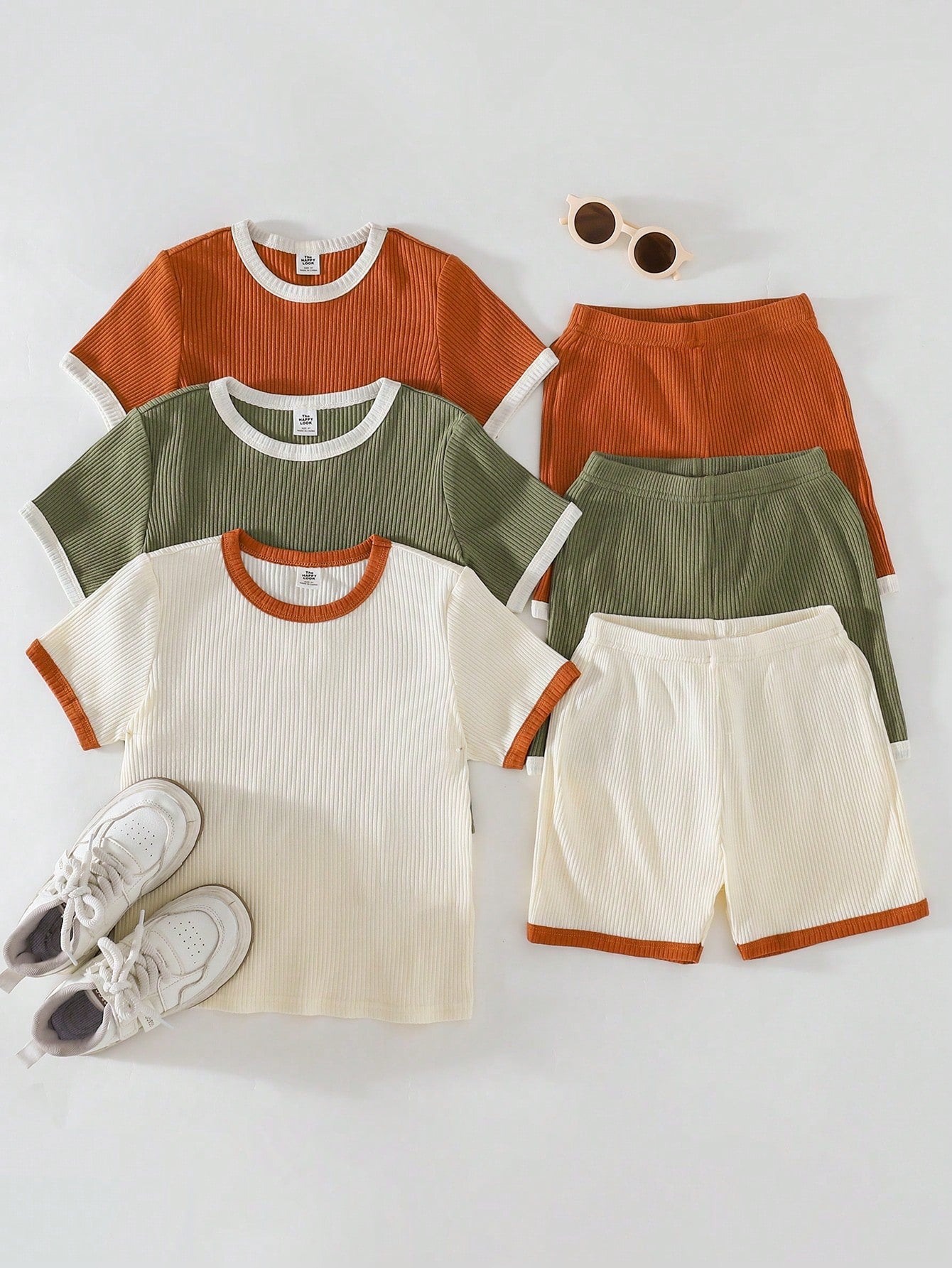 Premium Ribbed Kids Lounge Set Trio