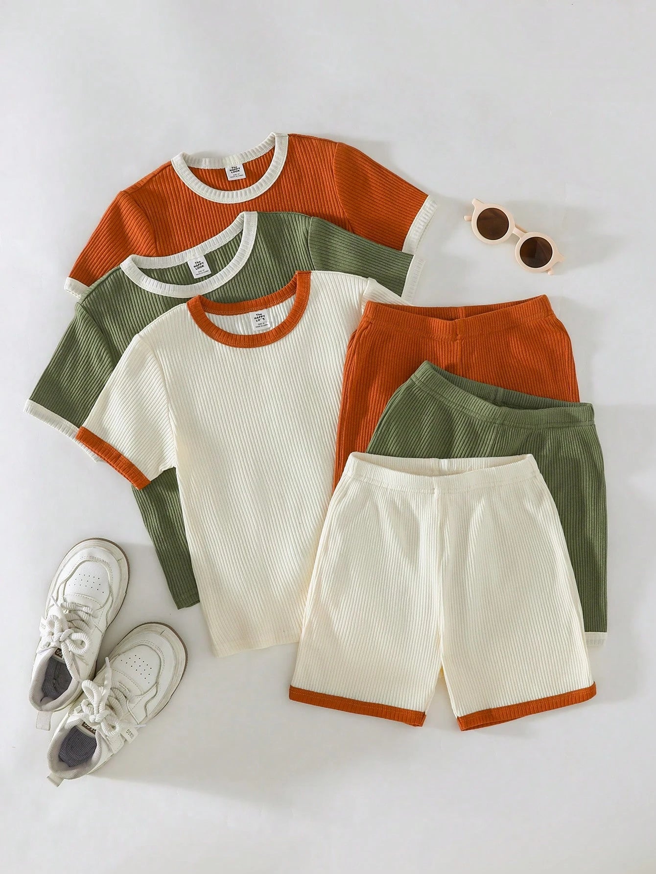 Premium Ribbed Kids Lounge Set Trio