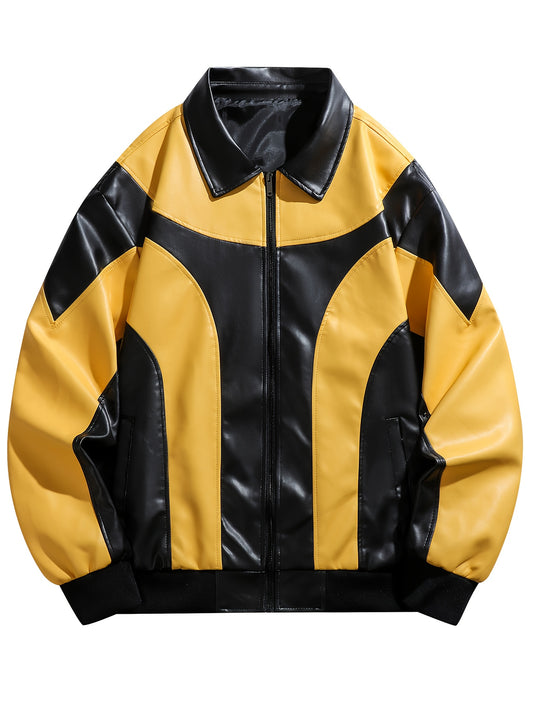 Italian bikers Jacket (Yellow)