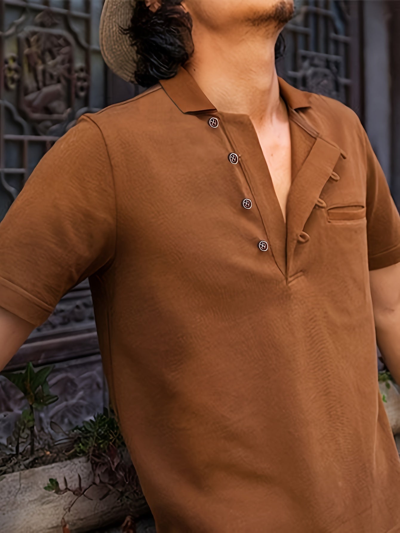 Asymptrical button shirt