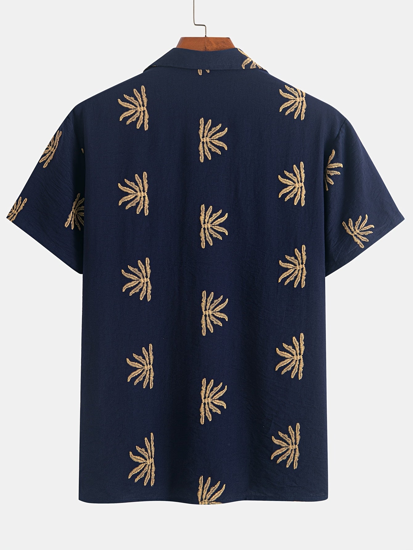 Floral embroidered shirt for men's (Blue)