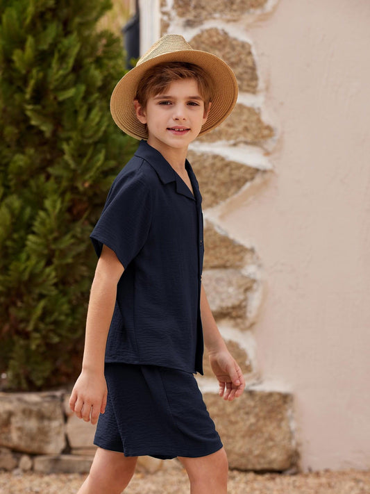 Wrinkles style tracksuit for kids and boys (Navy Blue)