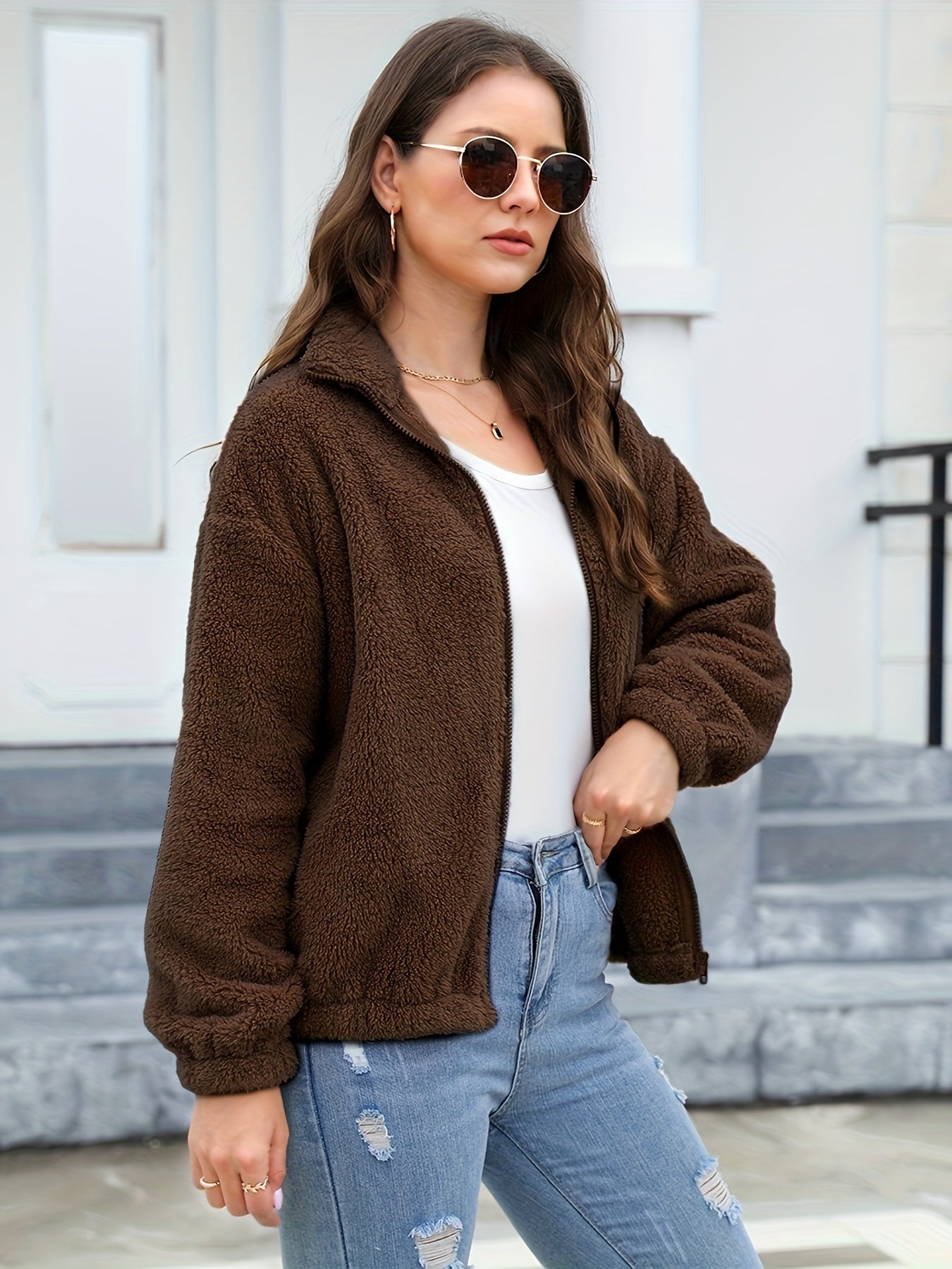 Miami ladies Winter coat- Soft Sherpa (Brown)