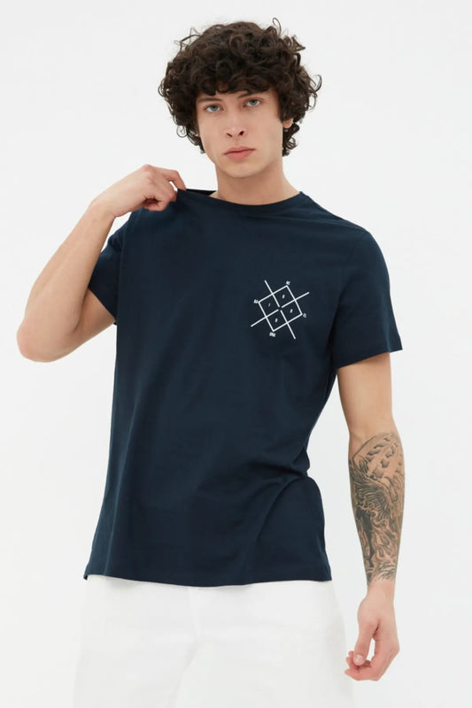 Embroidered t shirts  (Navy Blue)