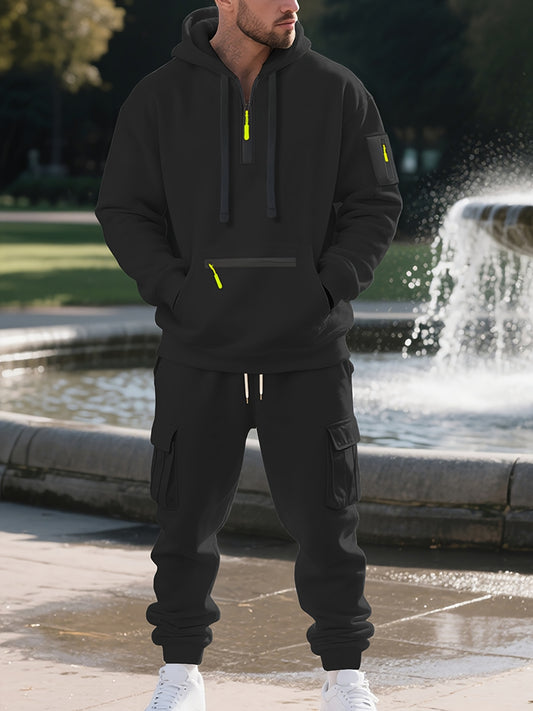 Zipper tracksuit for winter (black)