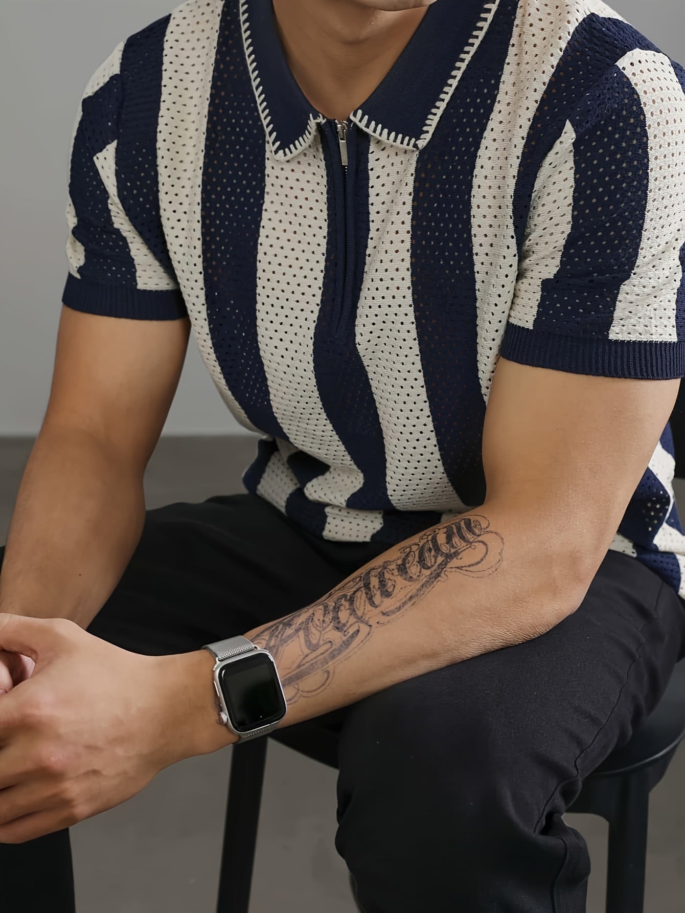 Italian knitted polo (Royal Blue)