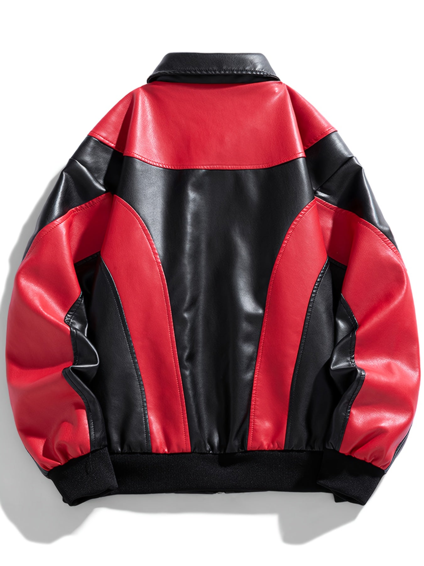 Italian bikers Jacket (Black-Red)