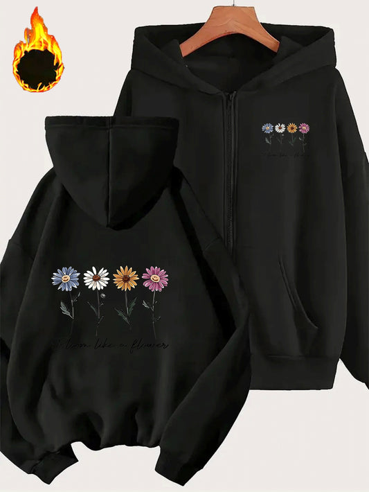 Bloom Hoodies for women (Black)