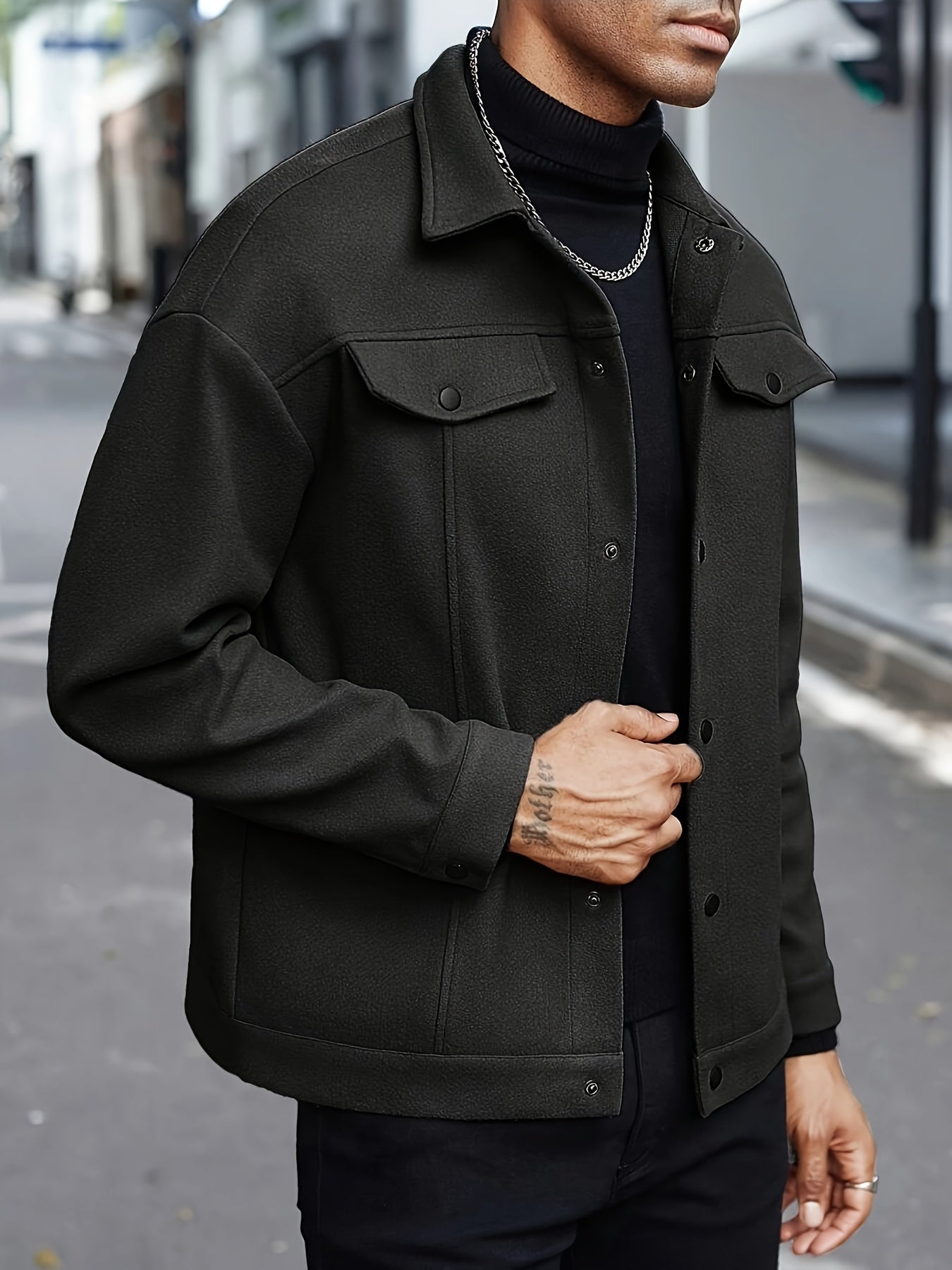 Italian wool jackets for Men (Black)