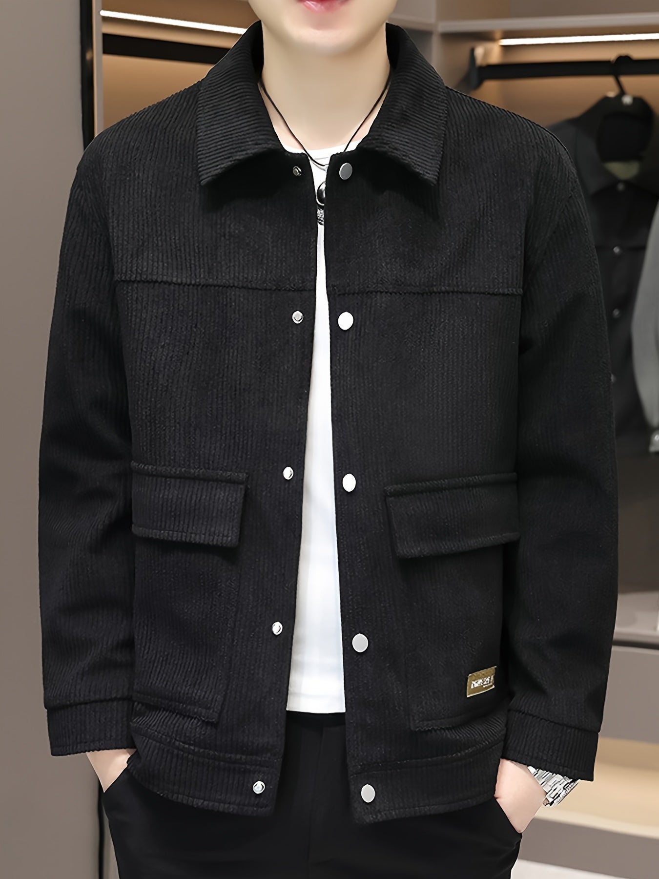 American Style corduroy Jacket- Black