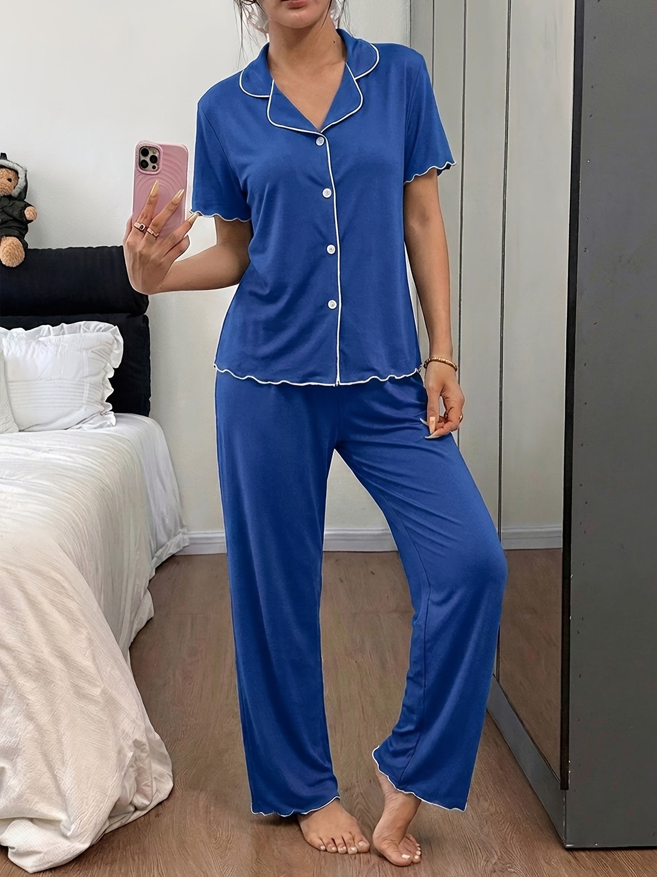 Cardigan Pajama Set (Blue)